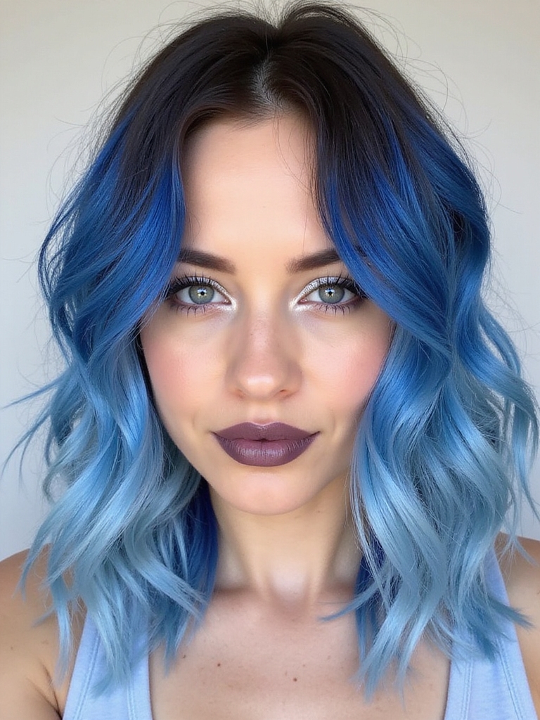 blue hair transition tips
