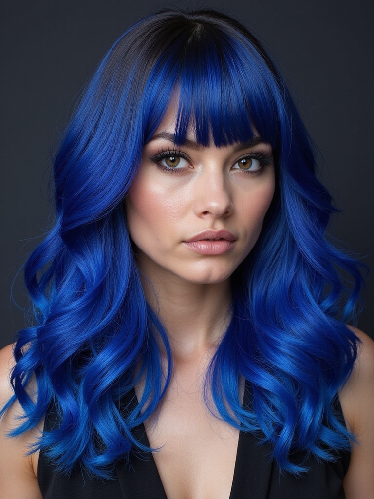 bold blue hair statement