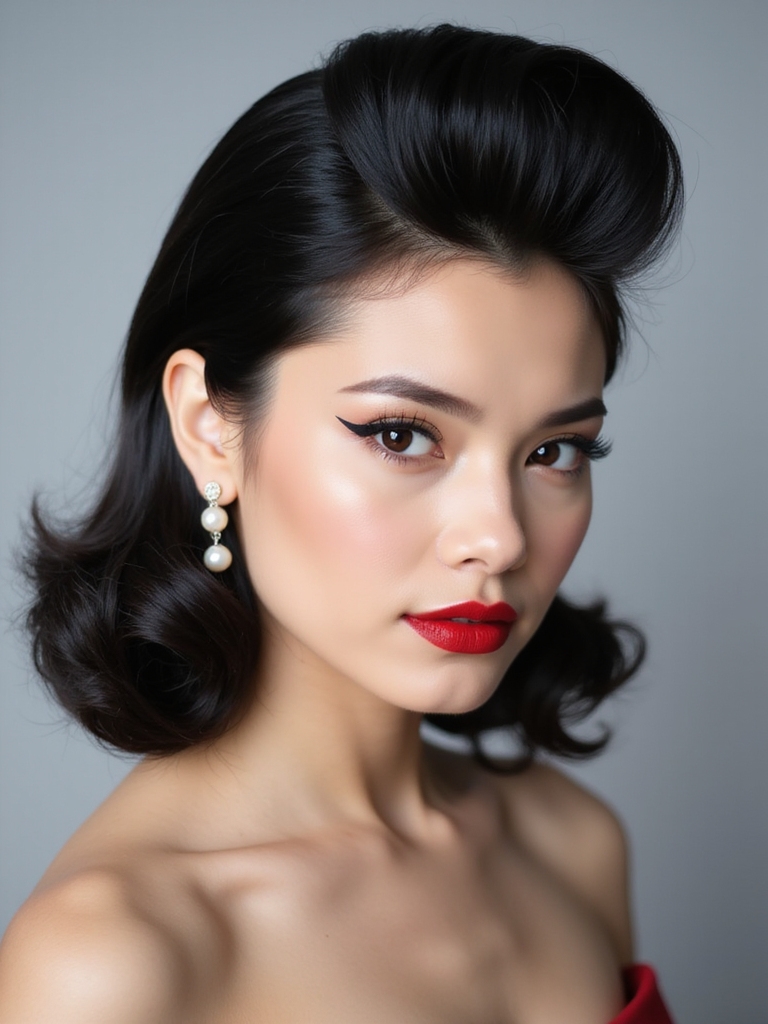 bold rockabilly quiff style