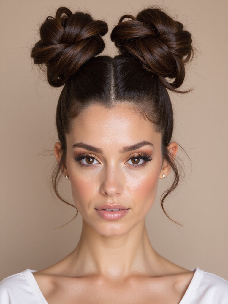 braided space buns hairstyle