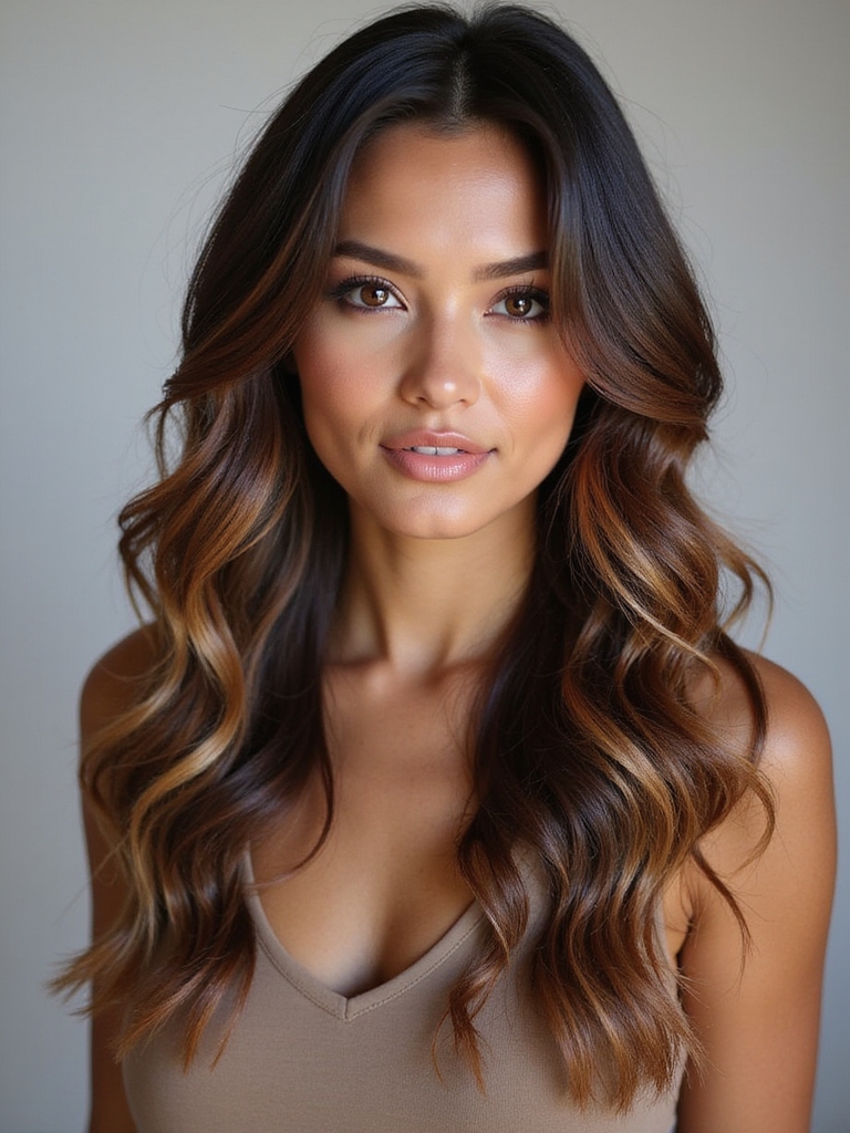 brunette balayage for dimension