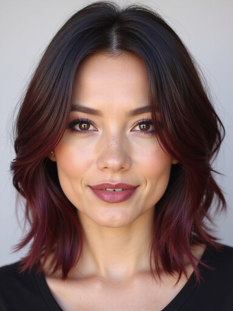 burgundy hair statement layers
