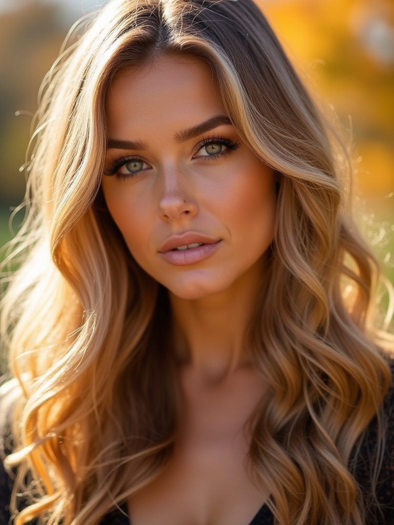 caramel blond autumn warmth
