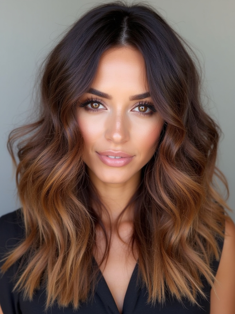 caramel highlights enhance warmth