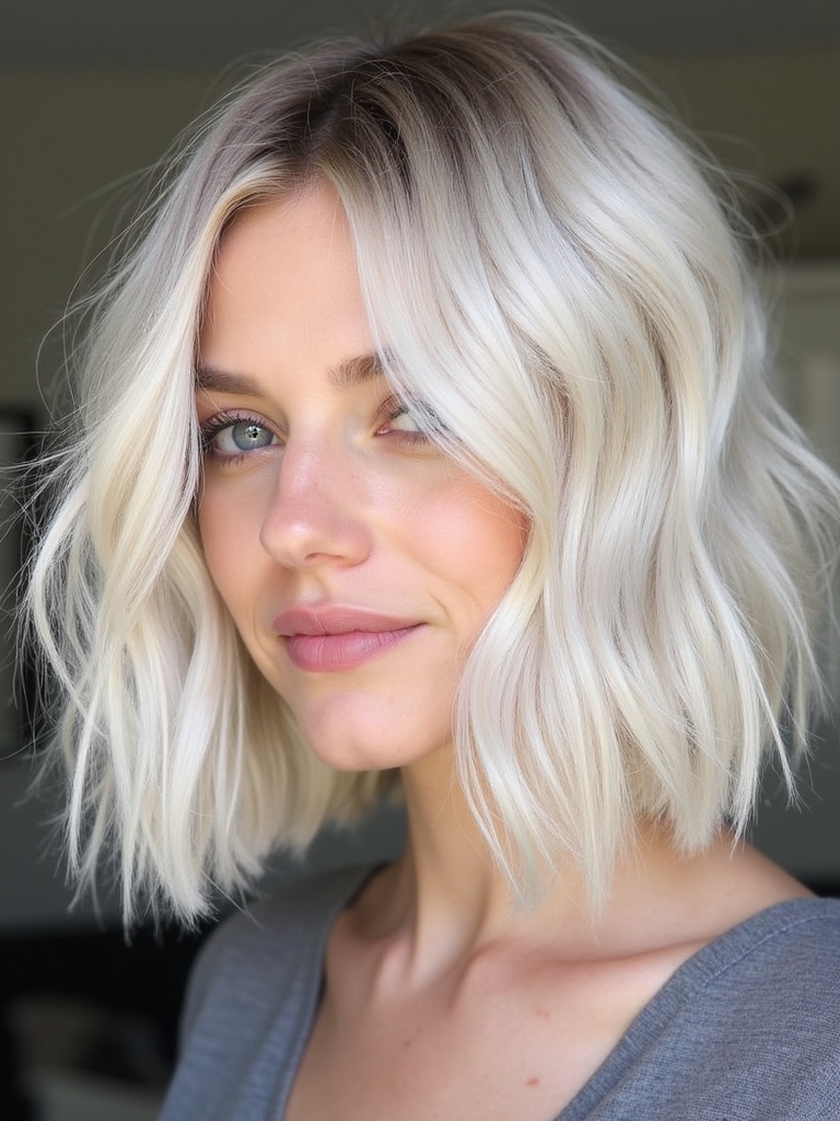 carefree messy textured bob