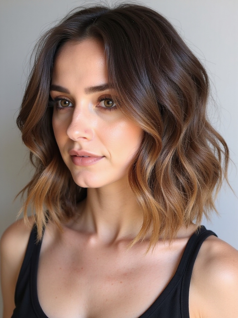 chic balayage wavy bob
