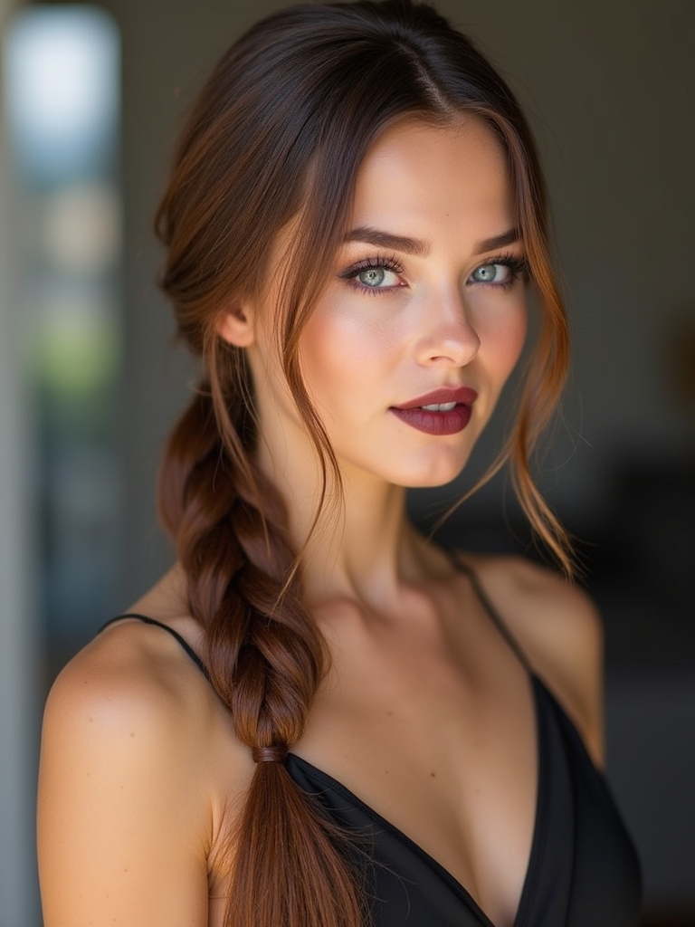 chic low braided ponytail
