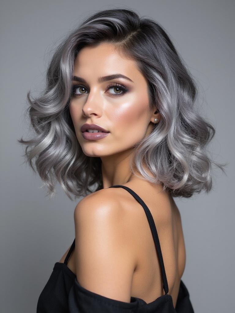 chic silver curls transformation