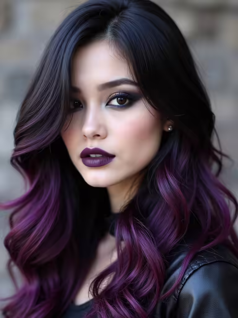 colorful gothic hairstyle accents