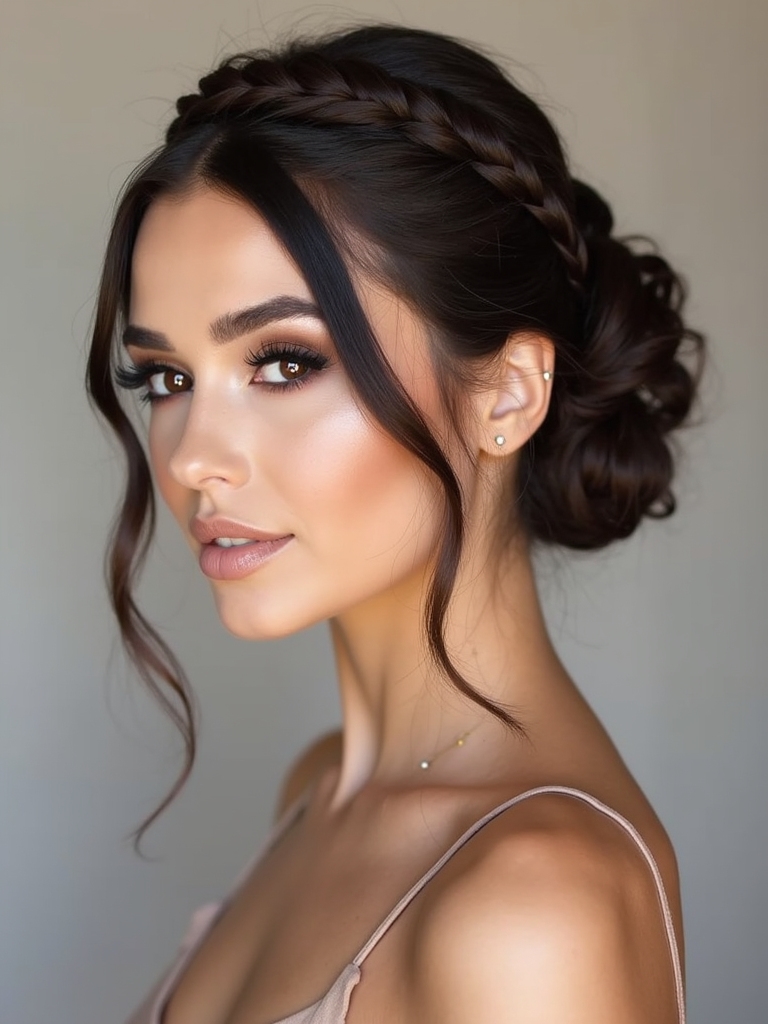 crown braid updo technique