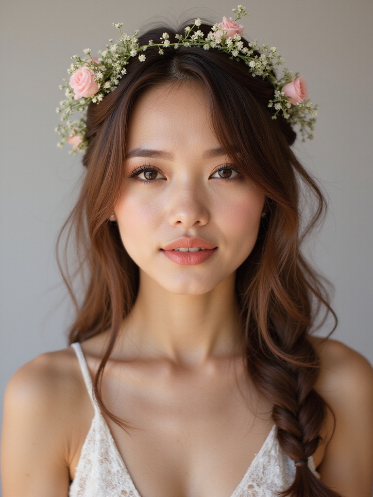 crown braid with flowers