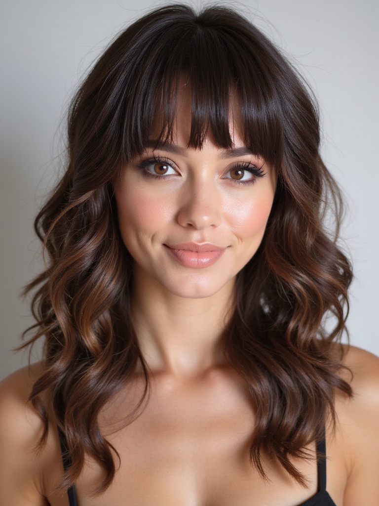 curtain bangs and highlights