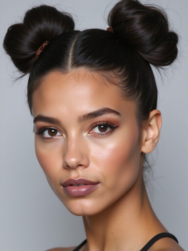 cute stylish space buns