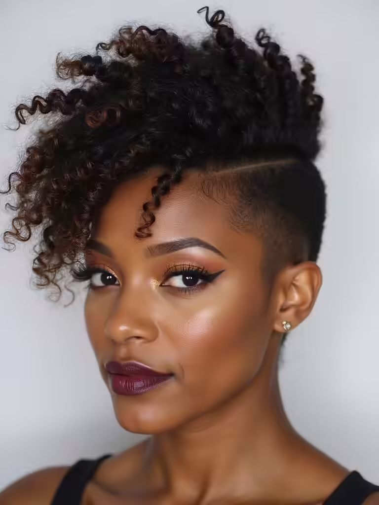 defined fauxhawk for curls