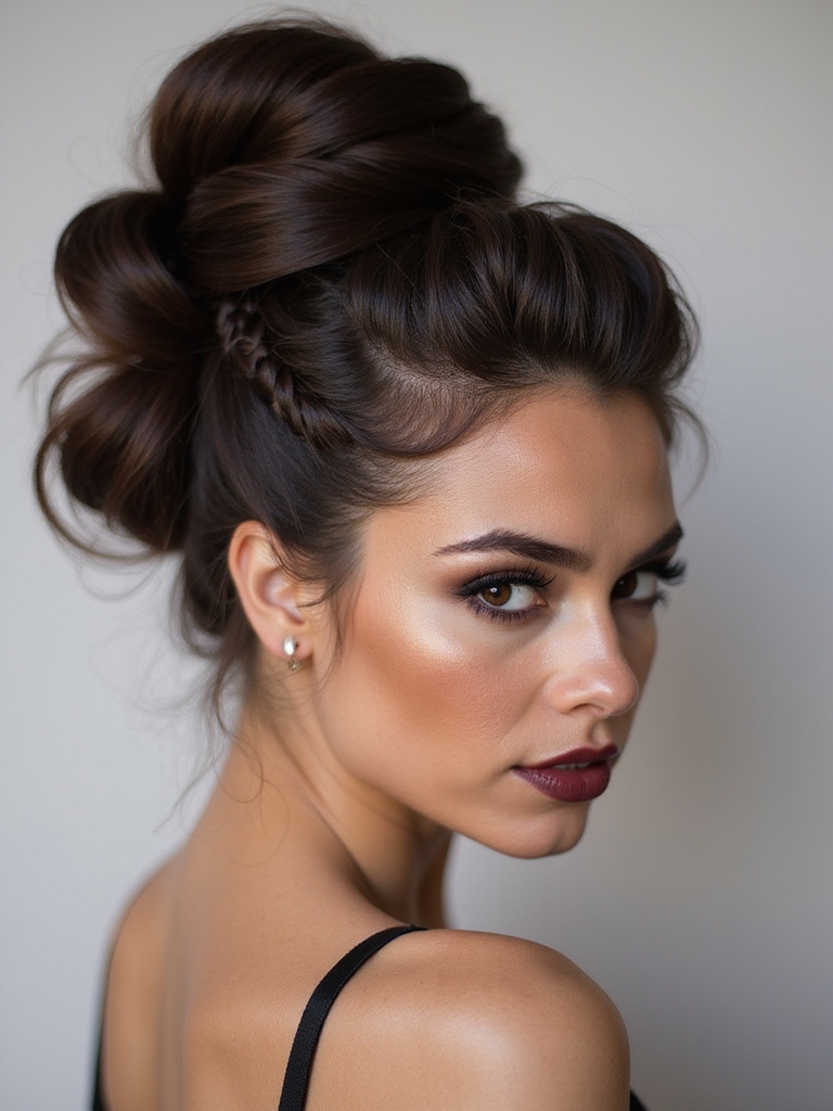 dynamic layered braided bun