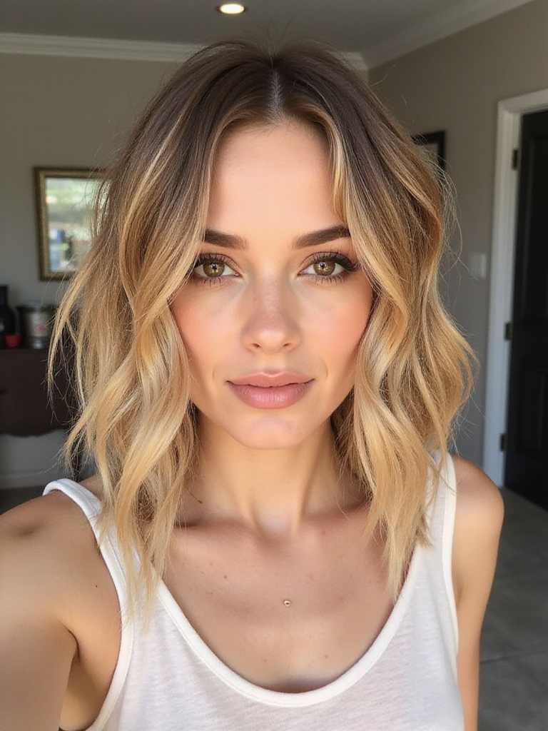 effortless boho wavy hairstyle