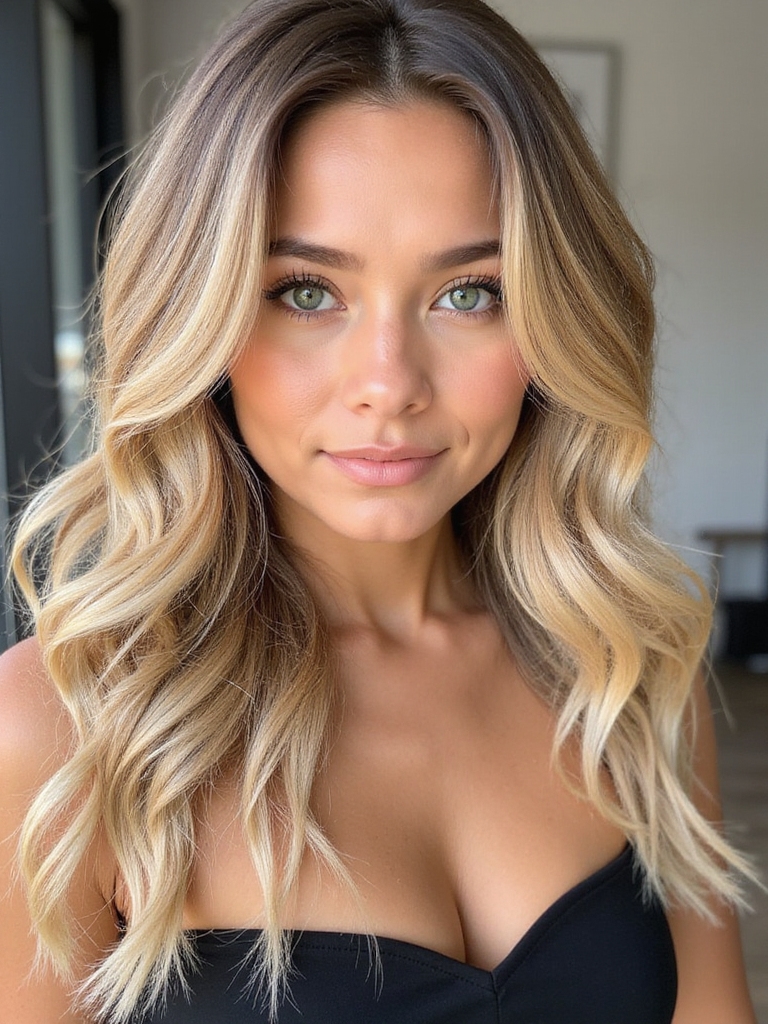 effortless glam side swept waves