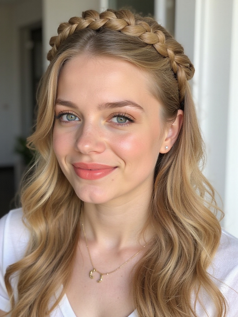effortless twisted halo hairstyle