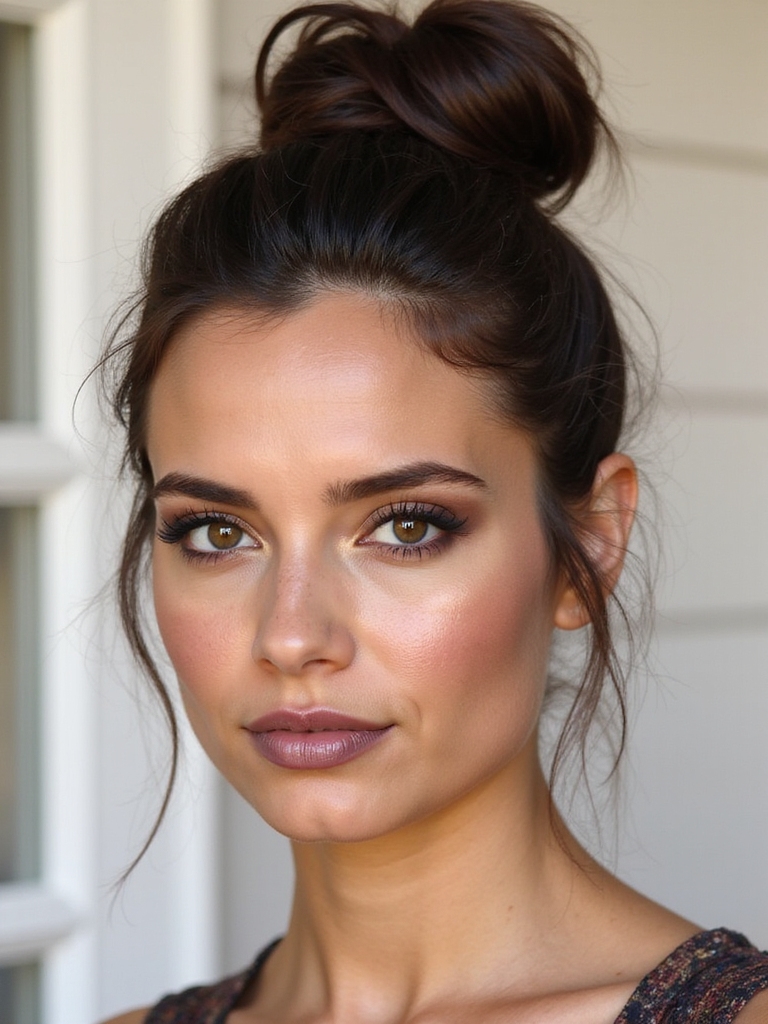 effortlessly stylish messy top knot