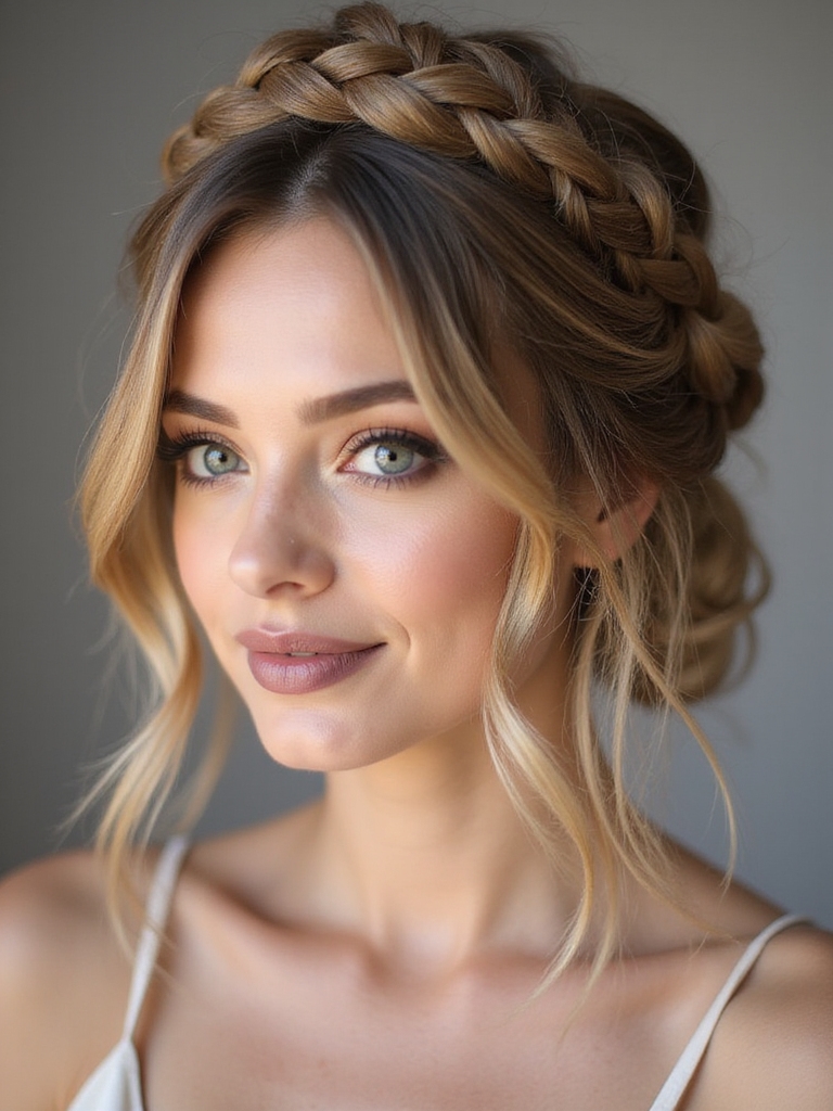 elegant crown braid style