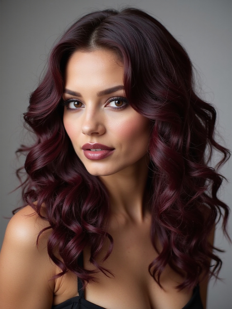 elegant deep mahogany curls