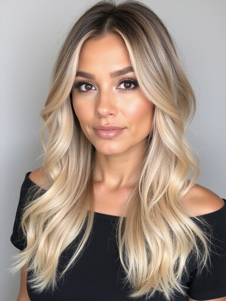 elegant feathered blonde layers
