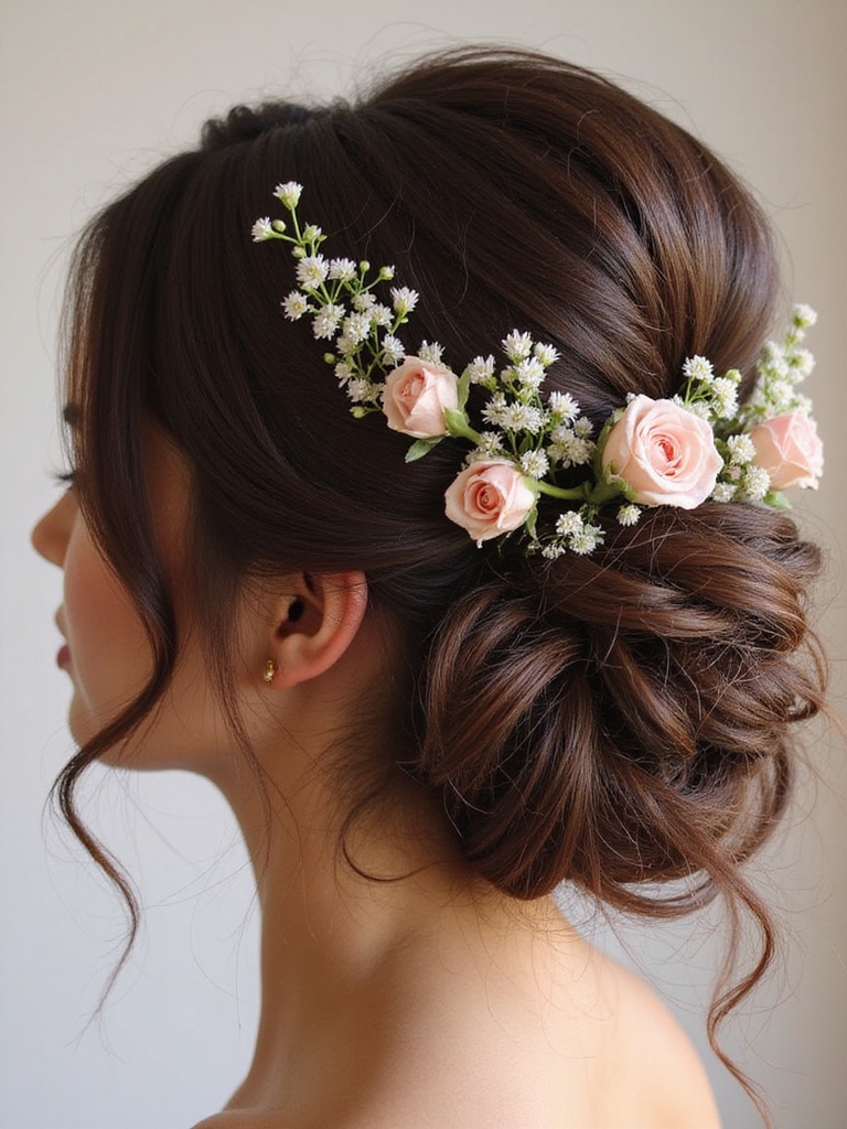 elegant floral hairstyle choice