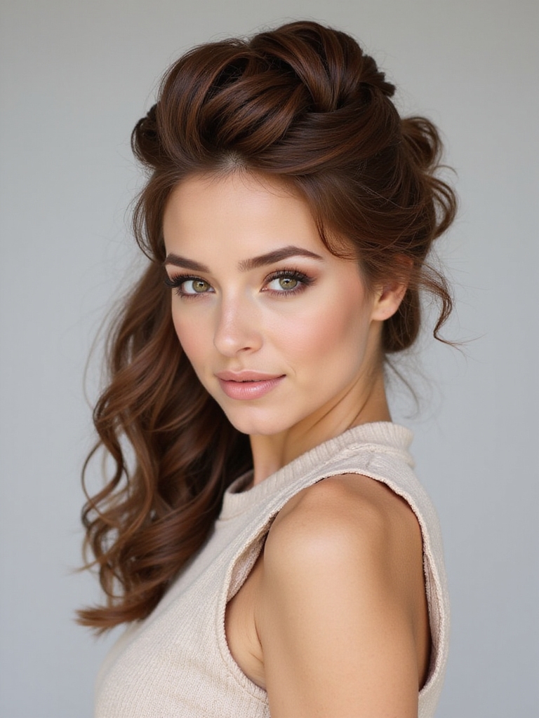 elegant knotted half updo style