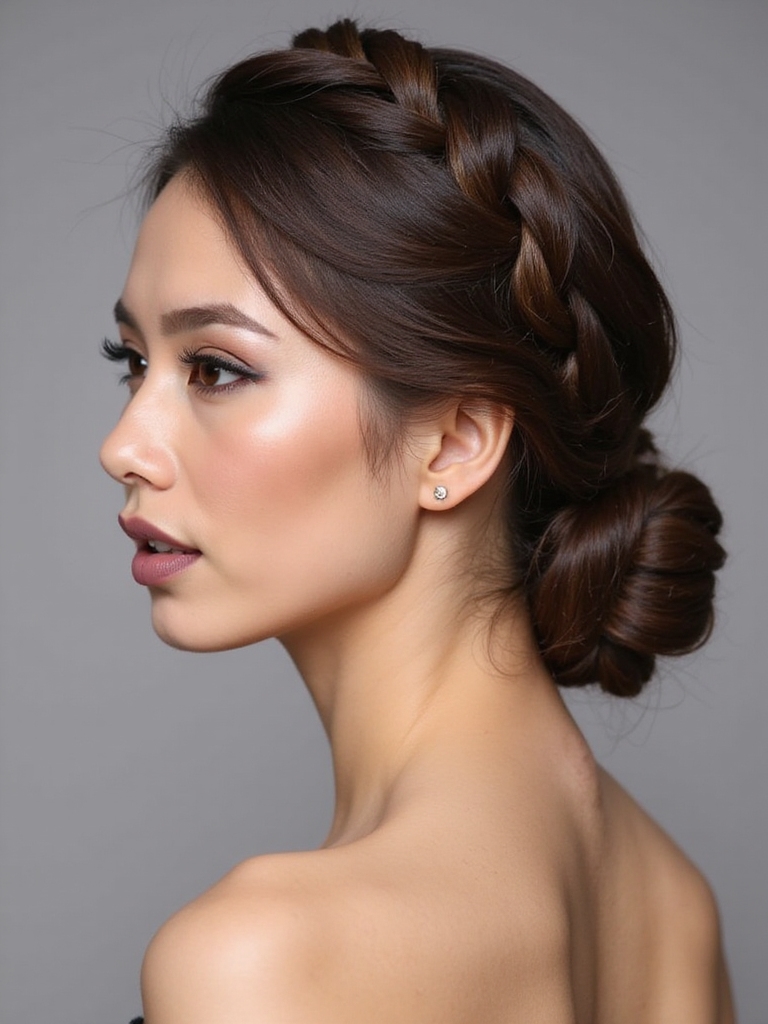 elegant low braided chignon