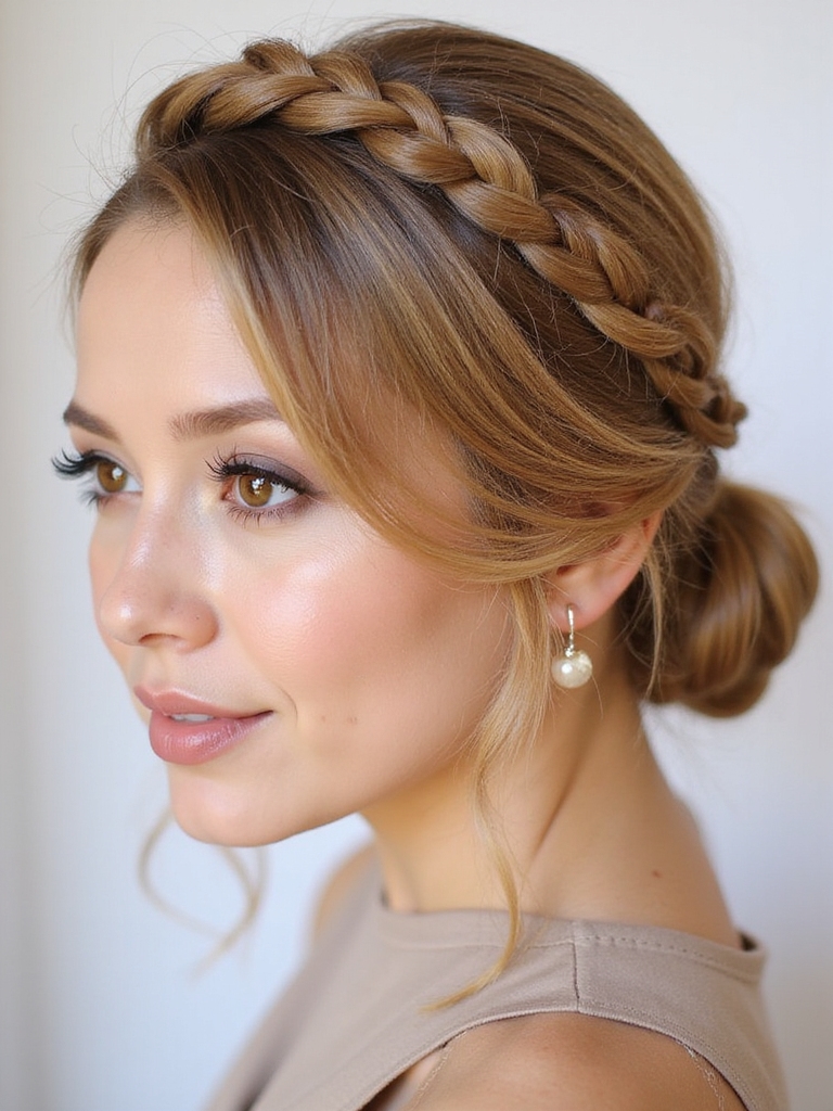 elegant side swept braided bun