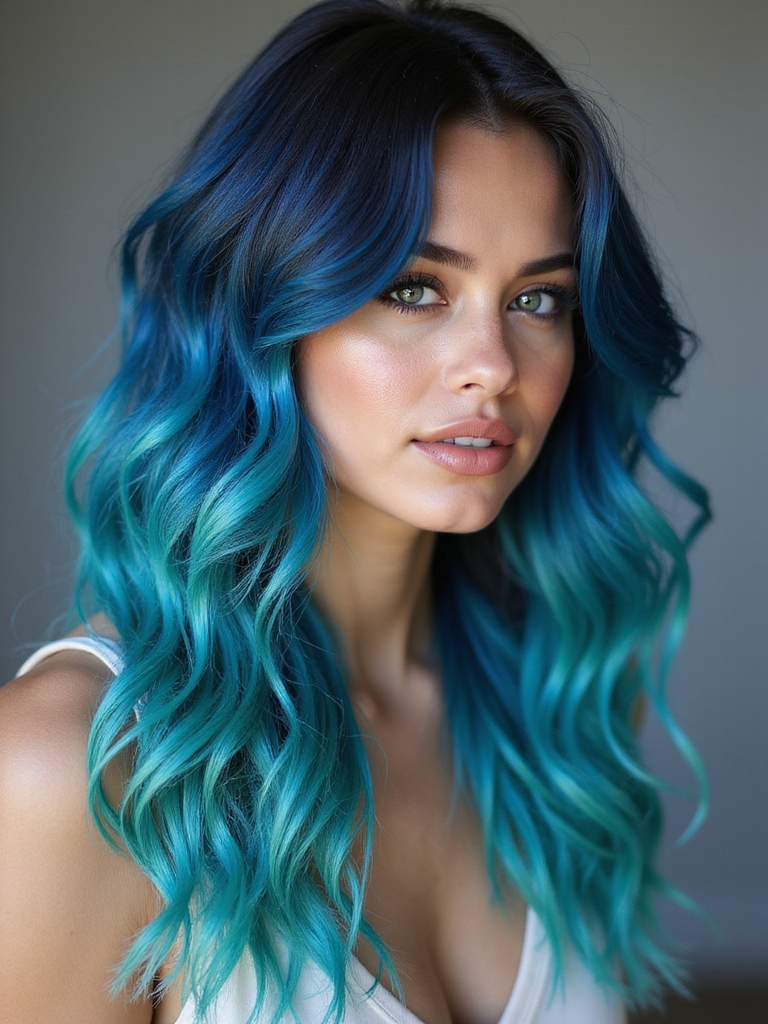 enchanting ocean blue ombr