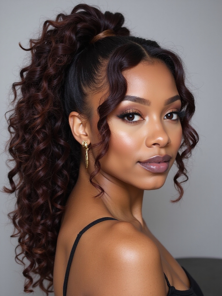 fabulous curly ponytail style