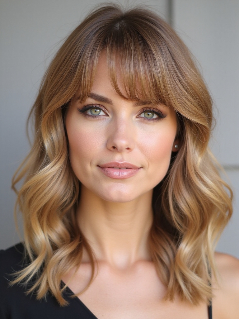 flattering curtain bangs styles