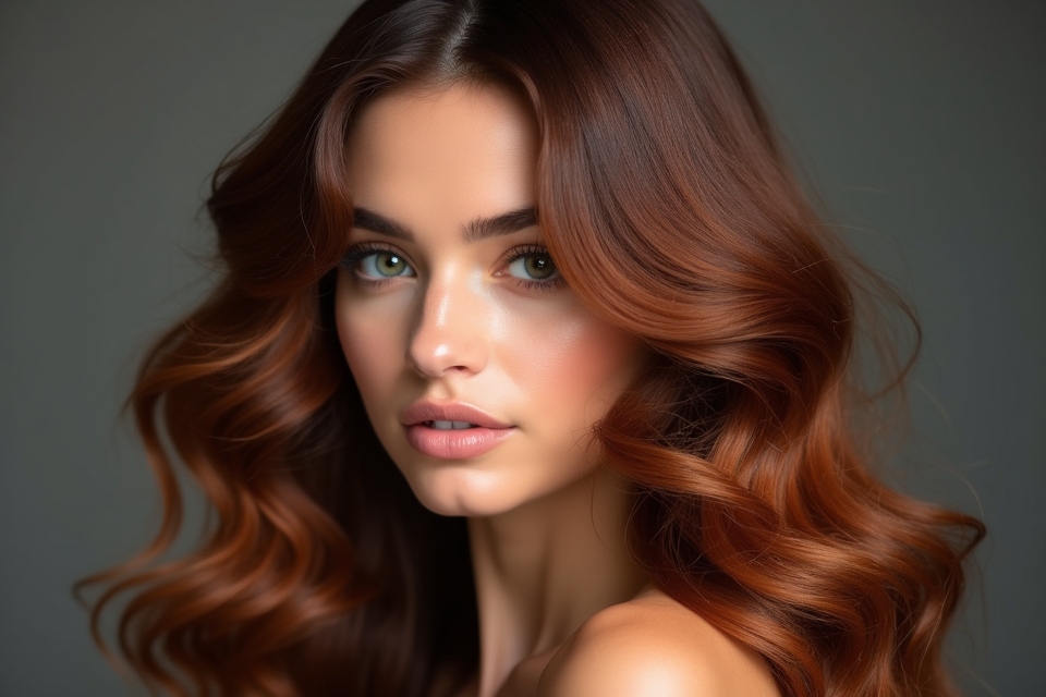 glossy chestnut hair color
