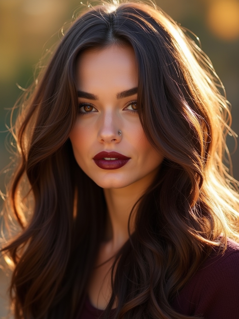 glossy sophisticated fall hair