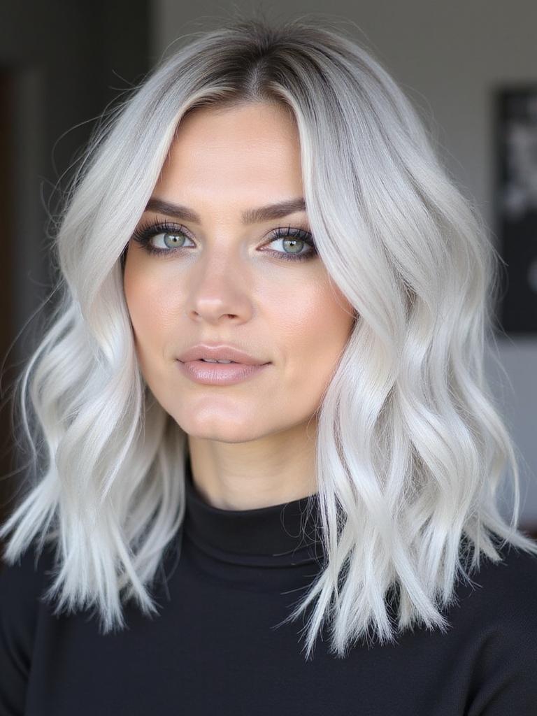 ice blonde dark roots