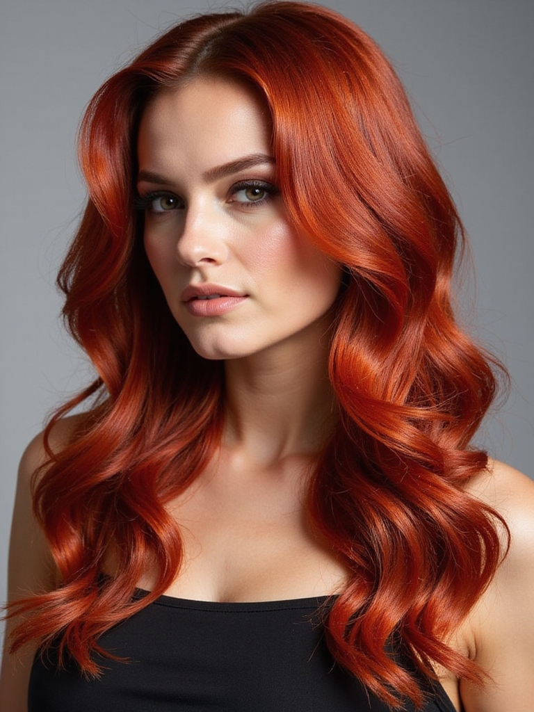 long red hair styling