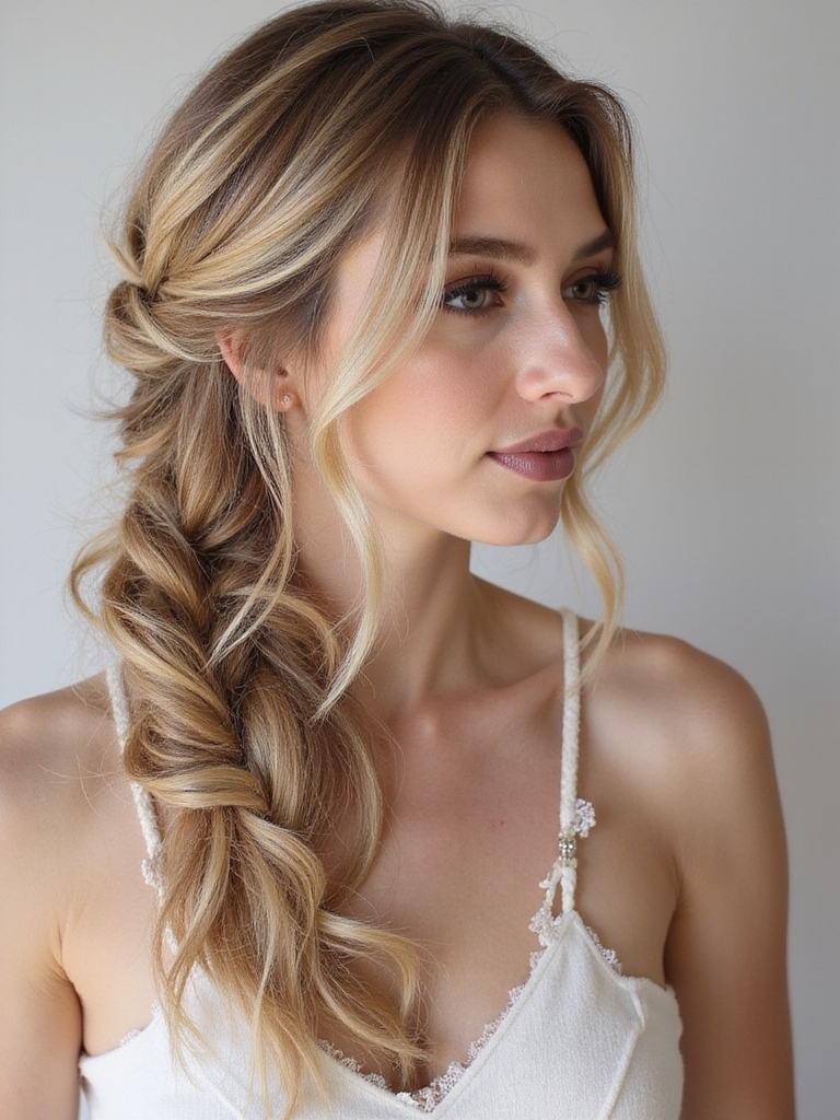 loose messy fishtail braid