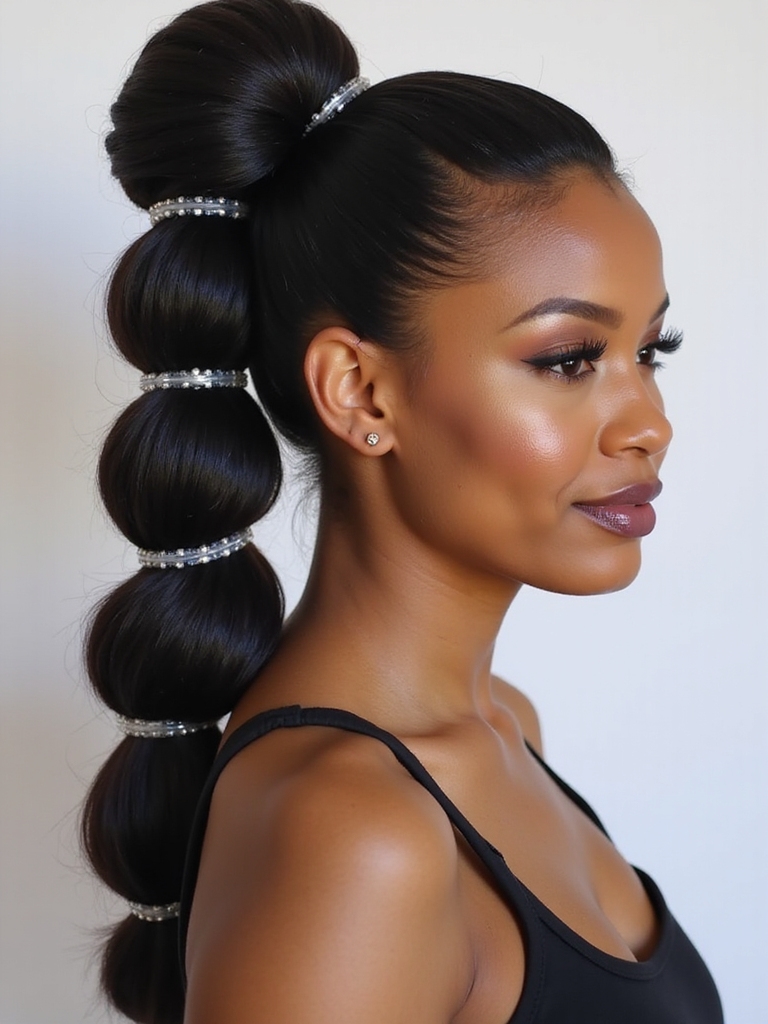playful bubble ponytail diy