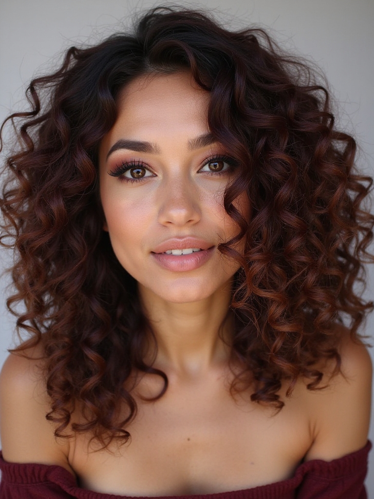 playful curls with highlights