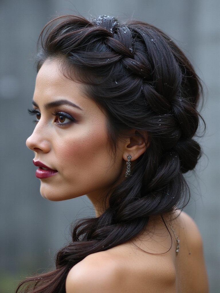 rainy day side braid