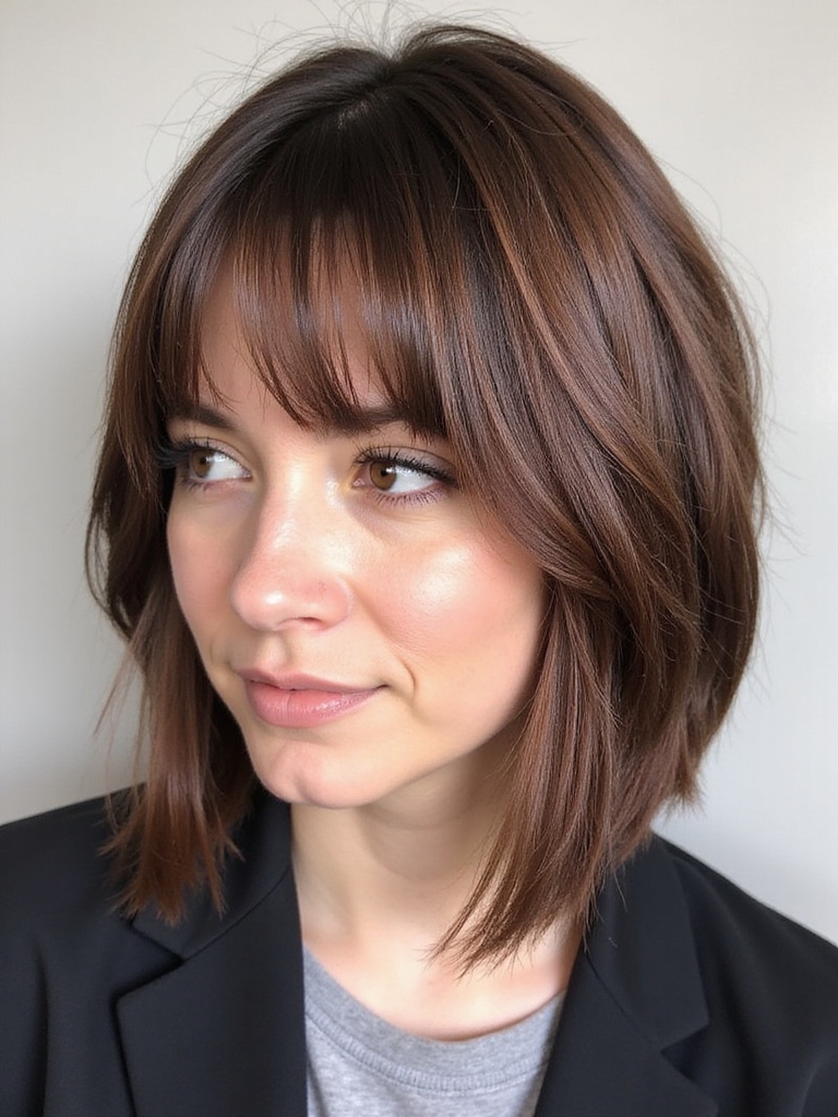sassy bob with rose gold