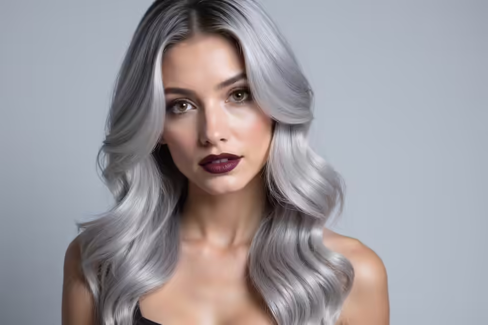 shiny grey hair color