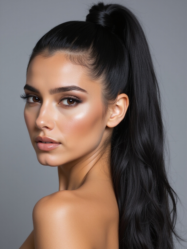 sleek high ponytail elegance