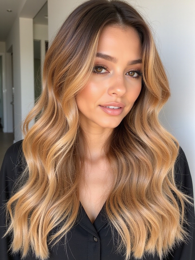 soft waves enhance honey tones
