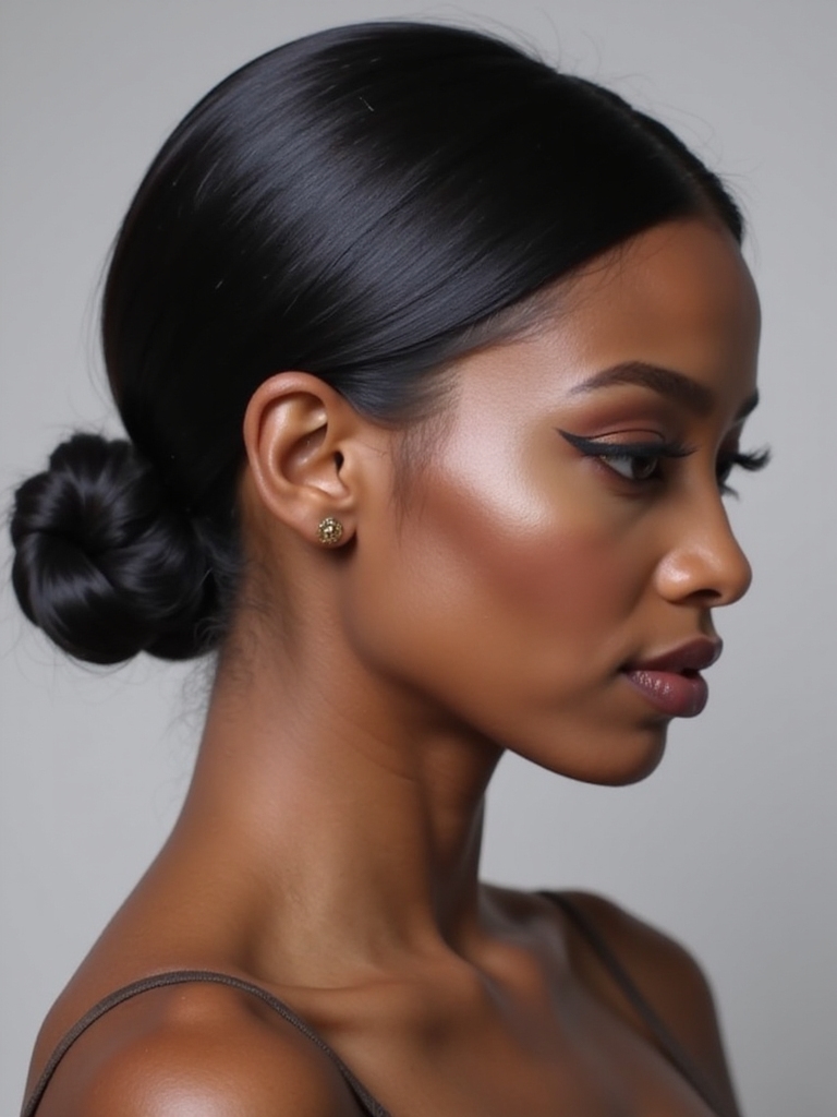 sophisticated chignon ponytail style