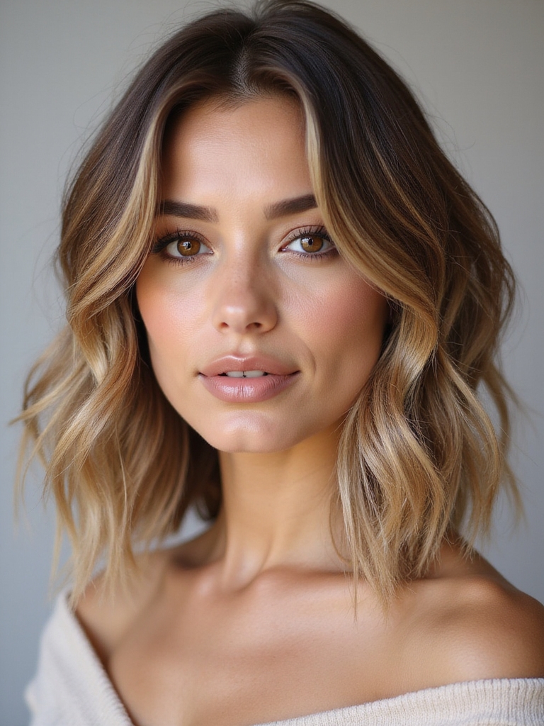 subtle golden hair highlights