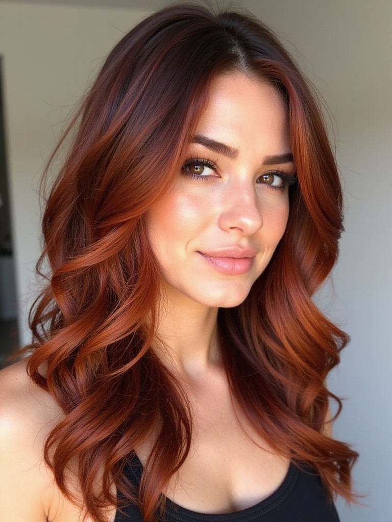 sun kissed auburn hair color