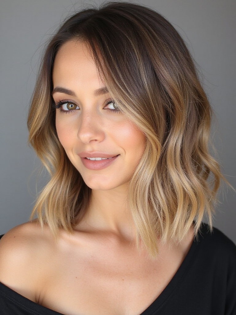 timeless balayage bob haircut