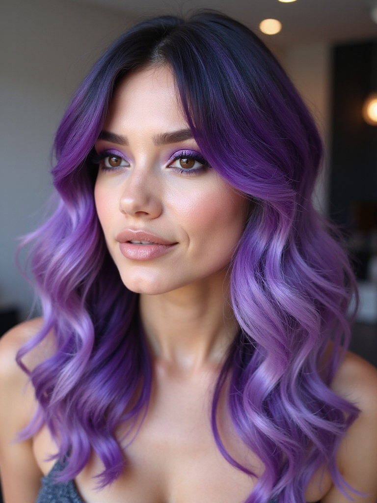 transitioning to vibrant purple